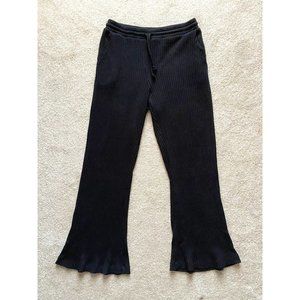 For Days Ribbed Flare Drawstring Lounge Pants Black Size M Organic Cotton Blend